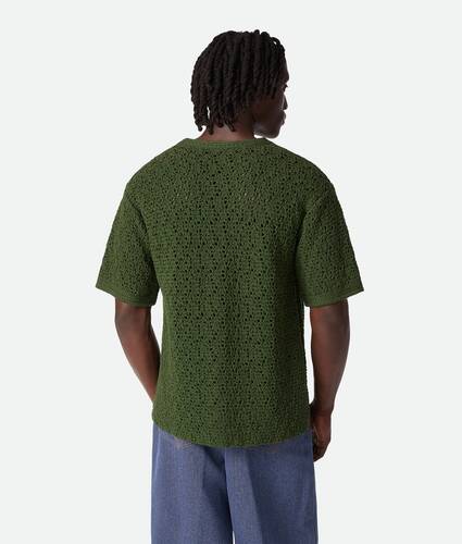 Cotton Crochet Knit T-Shirt