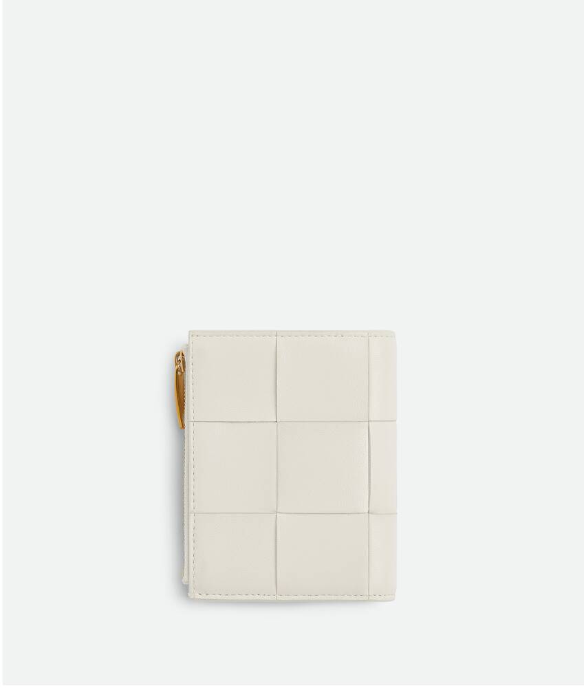 ホワイトスモール カセット 二つ折りファスナーウォレット| Bottega 