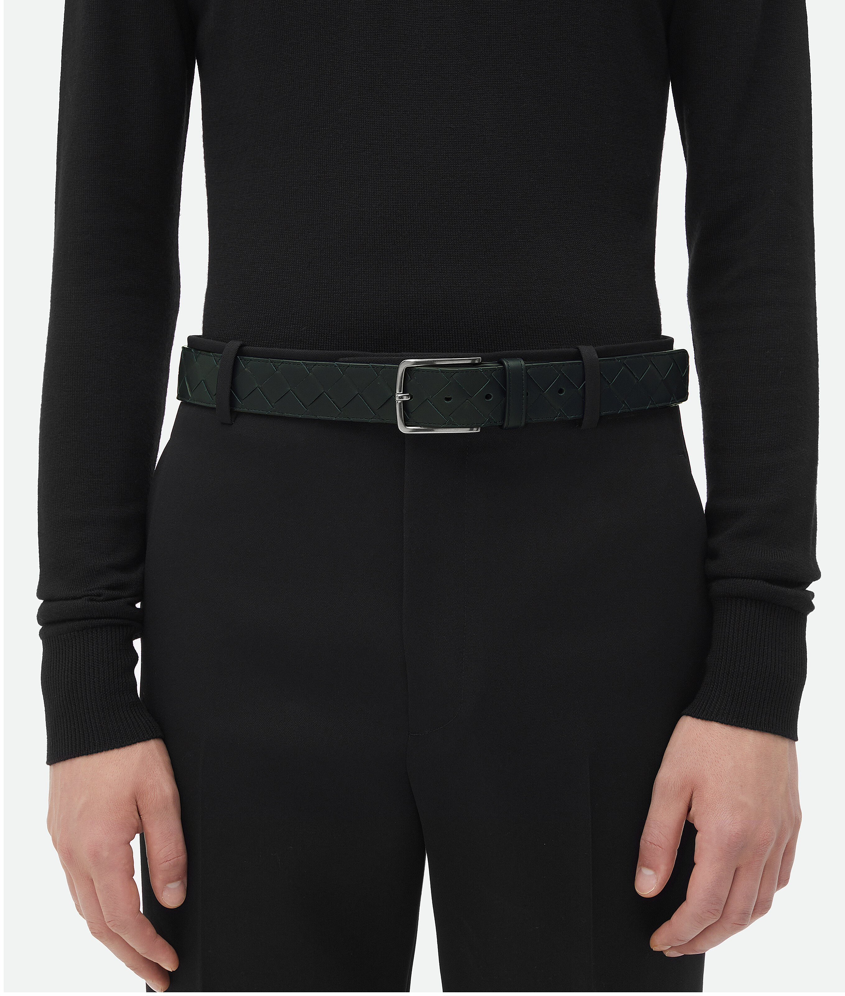 Shop Bottega Veneta Intrecciato Belt In Green