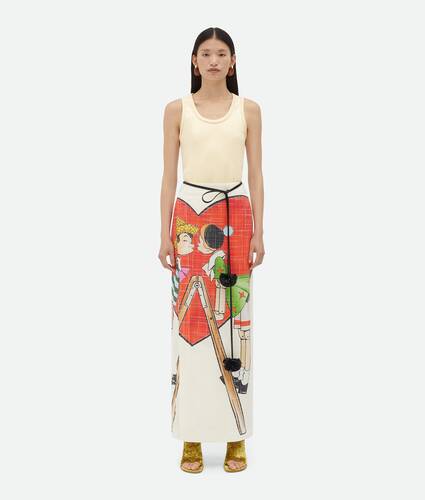 Display a large version of the product image 1 - Printed Viscose Long Skirt