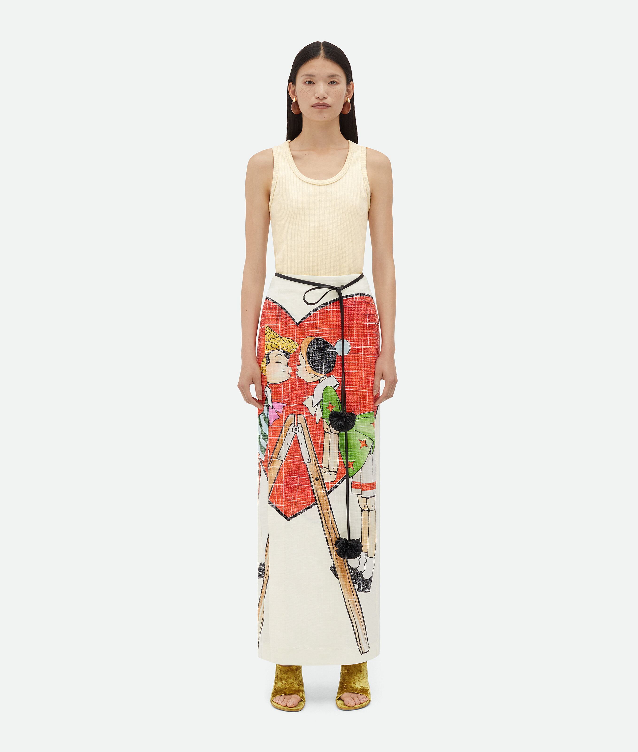 Bottega Veneta Printed Viscose Long Skirt In Multicolor