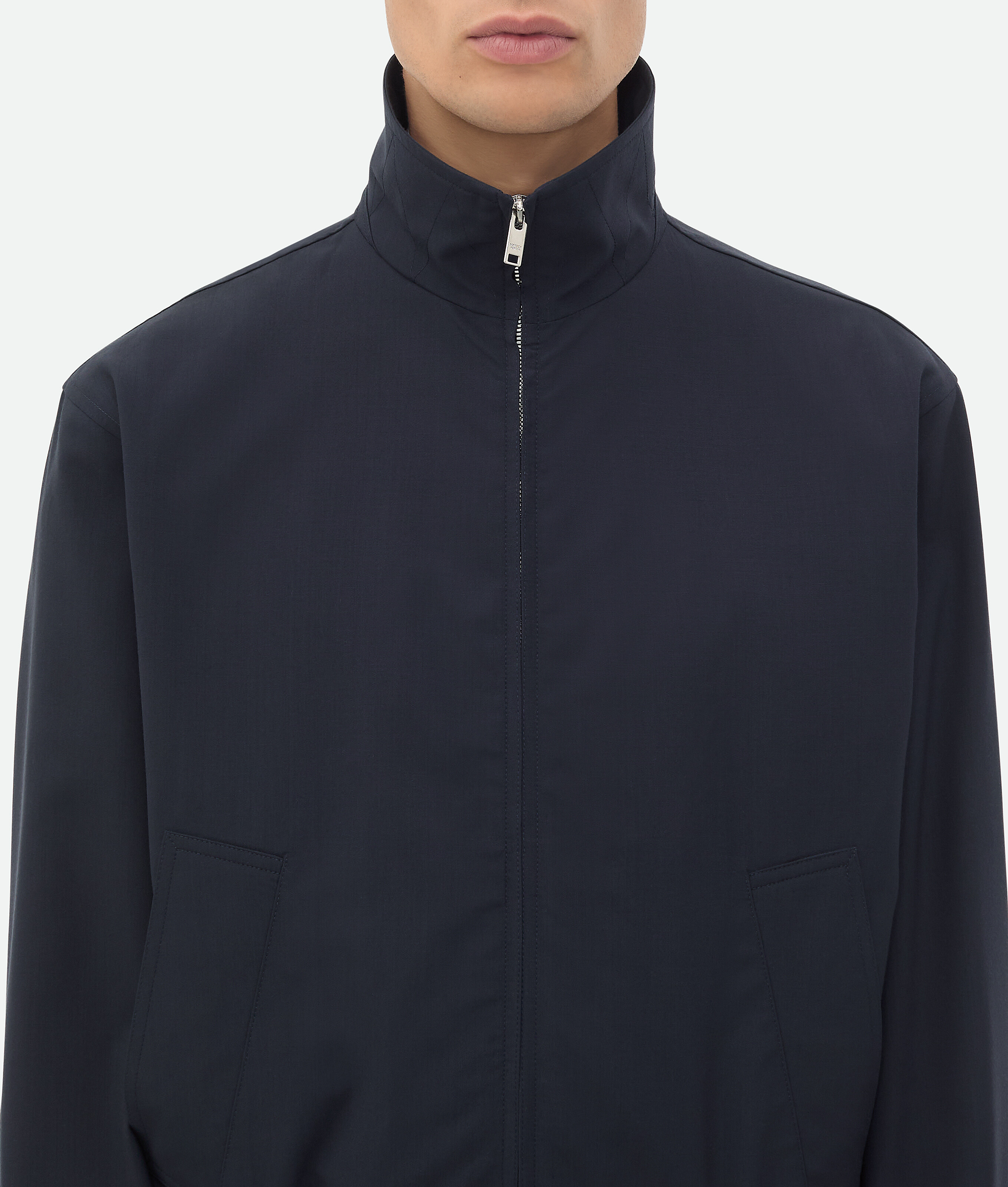 Bottega Veneta Long-sleeved Wool Casual Jacket In Midnight Blue