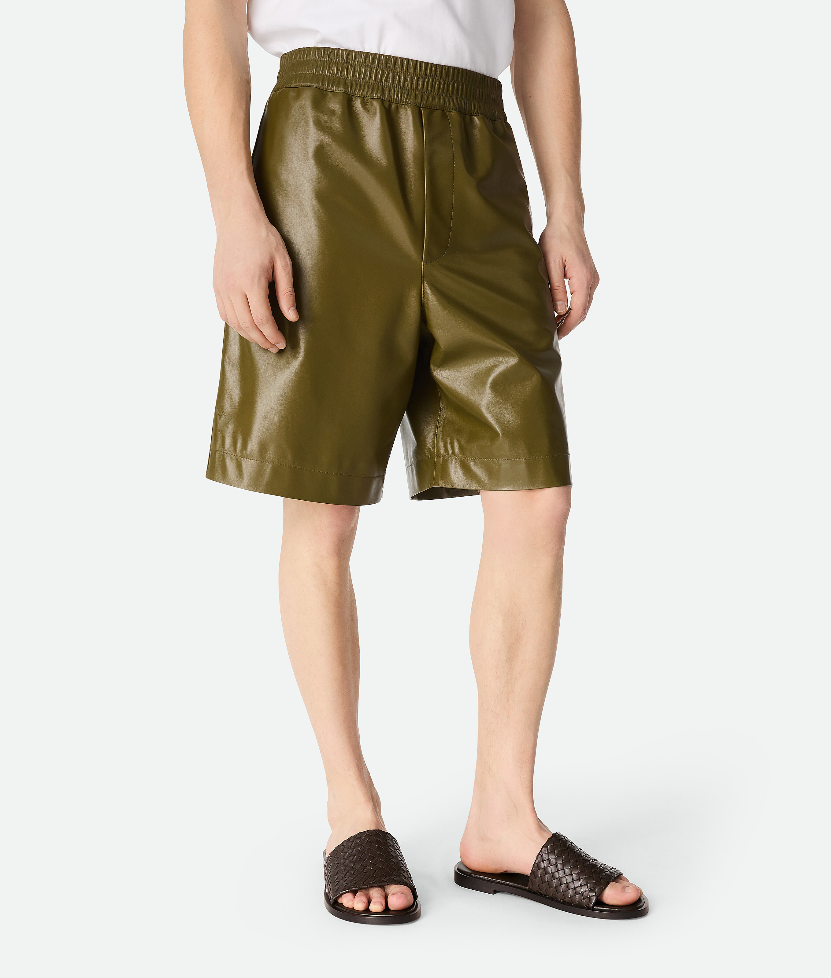 Bottega Veneta Chocolate Nappa Leather Slippers In Black