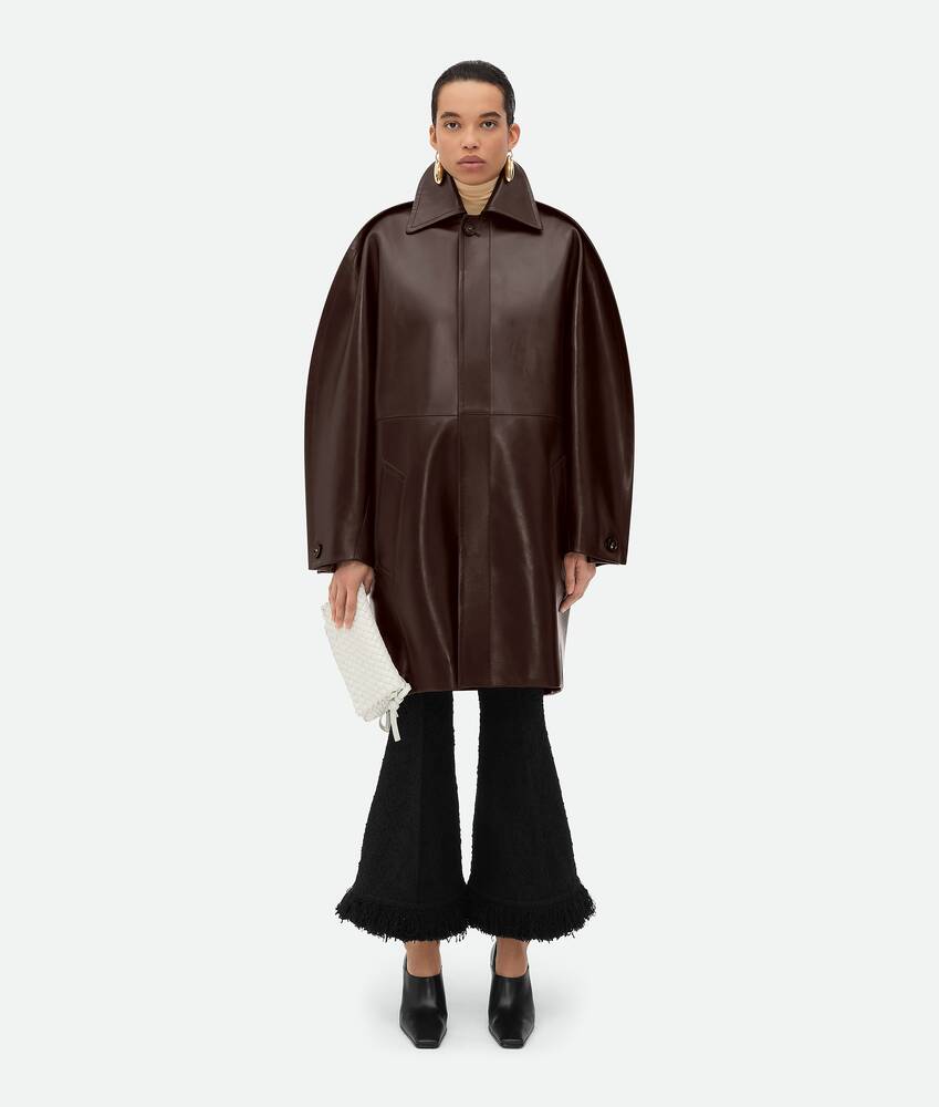 Display a large version of the product image 1 - Leather Cocoon Coat