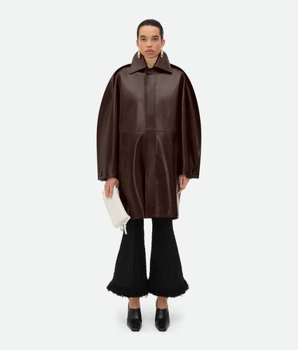 Display a large version of the product image 1 - Leather Cocoon Coat