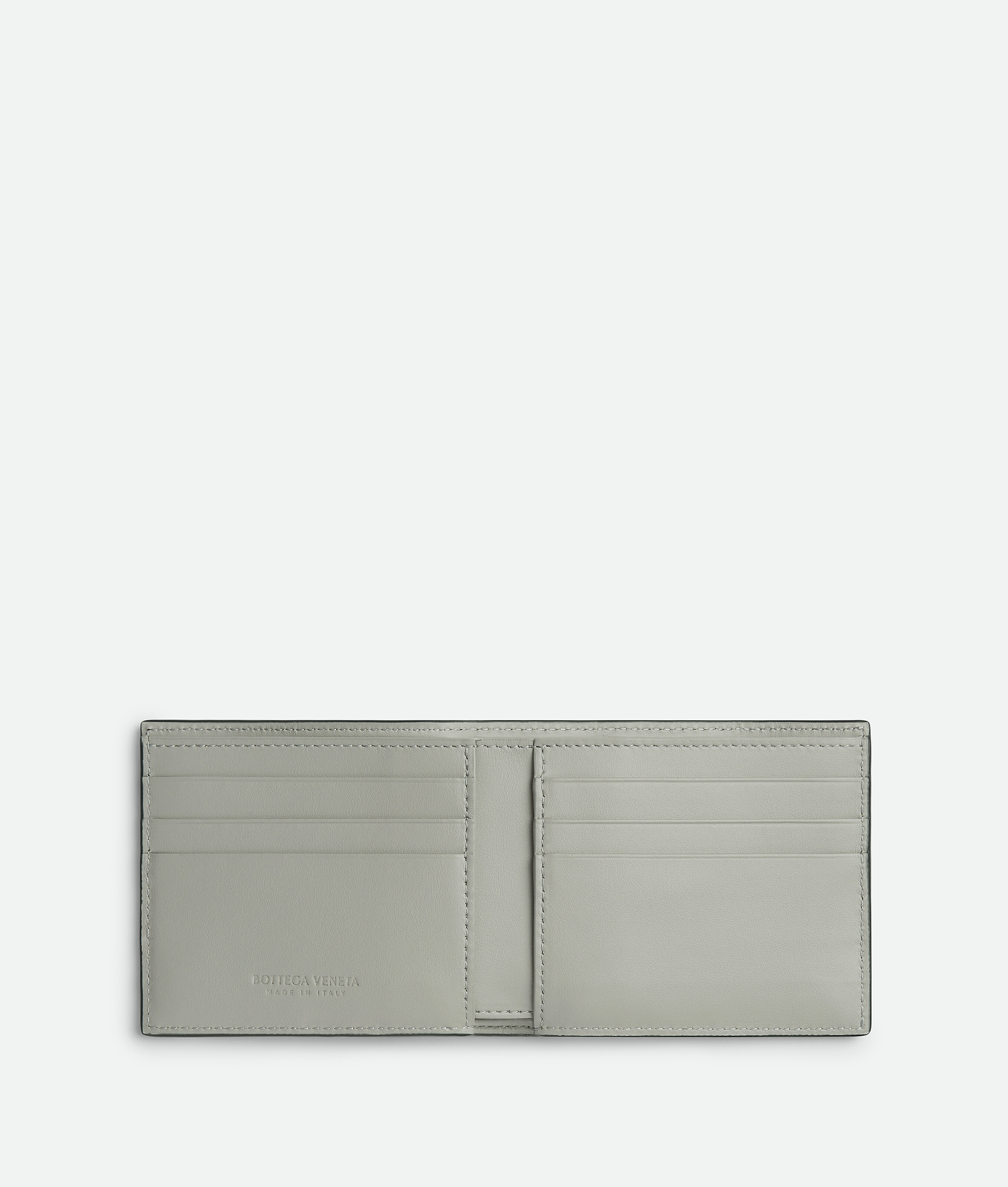 Shop Bottega Veneta Cassette Bi-fold Wallet In Dark Green/agate Grey