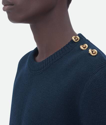 Wool Jumper With Metal Knot Buttons