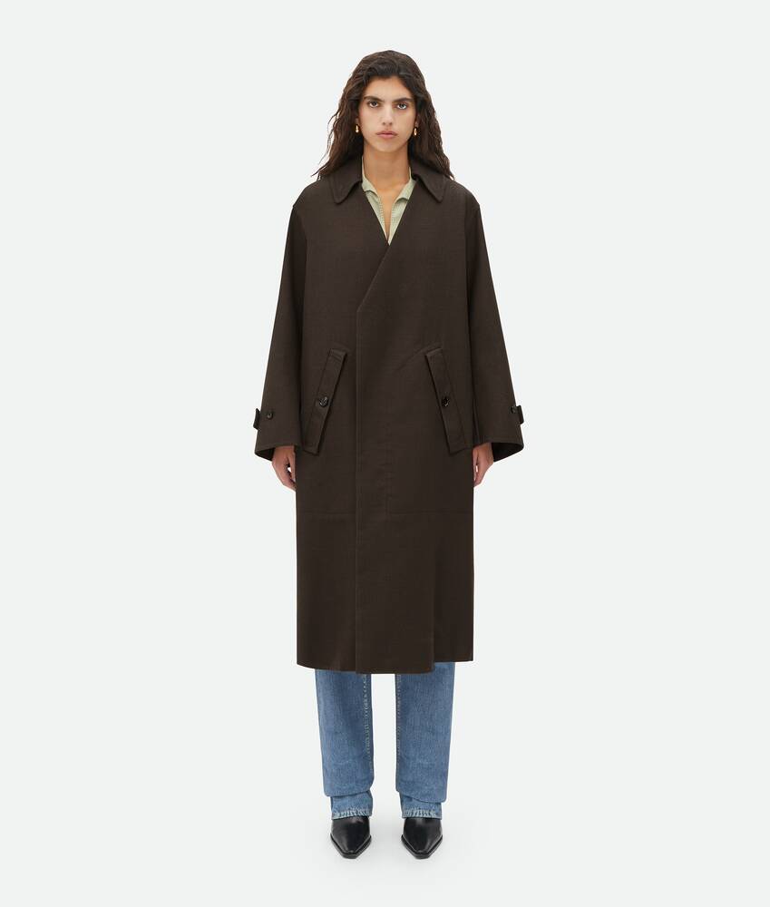 Women's Brown Belted Wool Coat | Mongulai