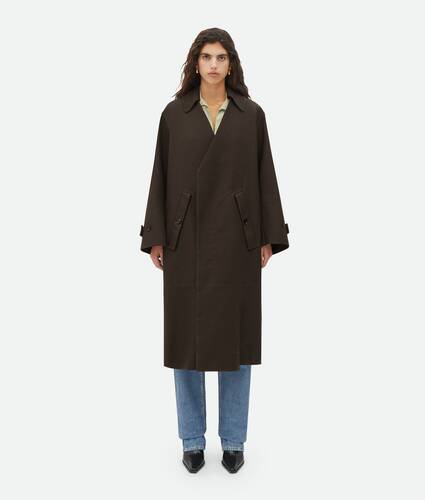 Display a large version of the product image 1 - Wool Belted Coat With Detachable Collar
