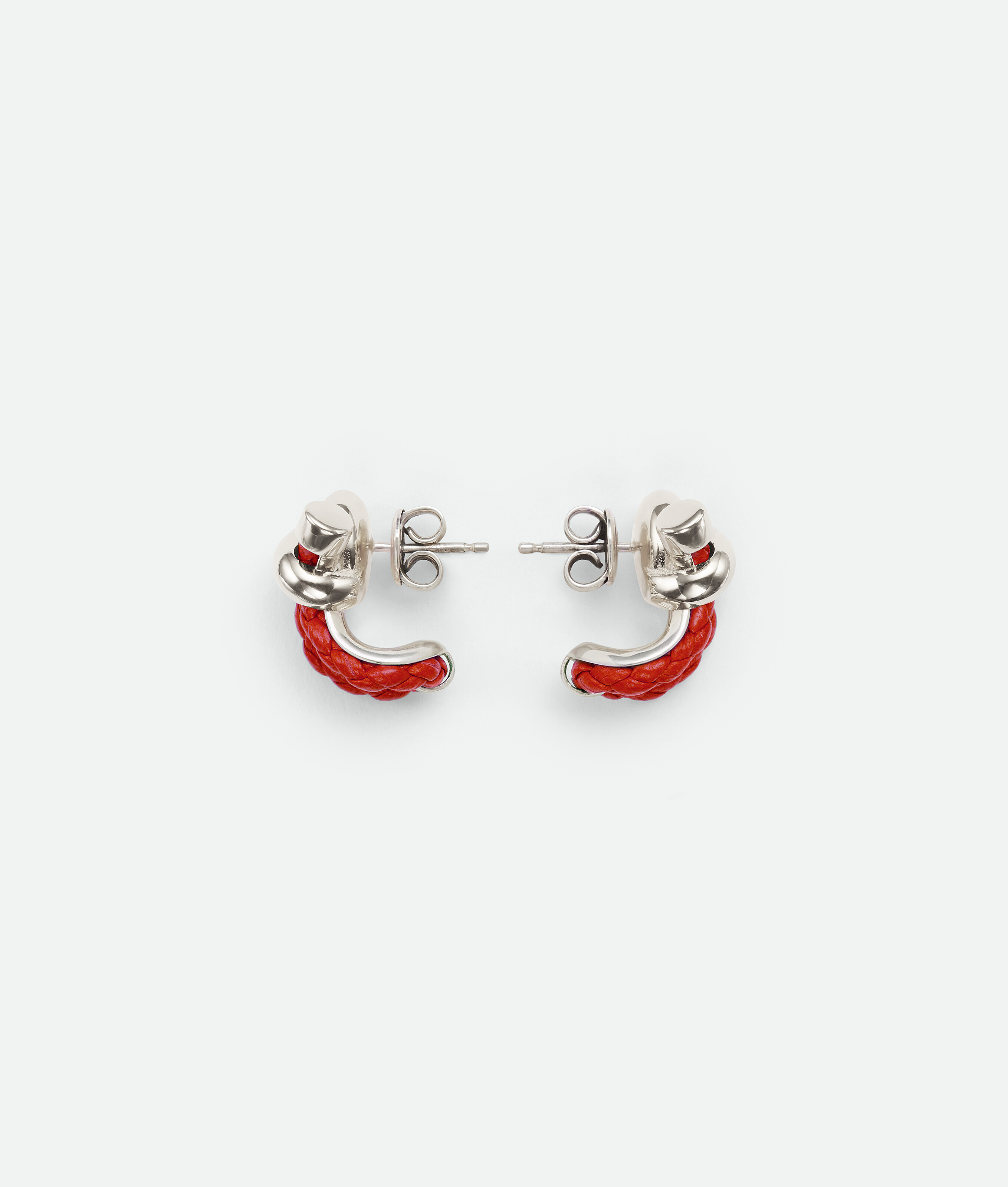 Bottega Veneta Knot Hoop Earrings In Red