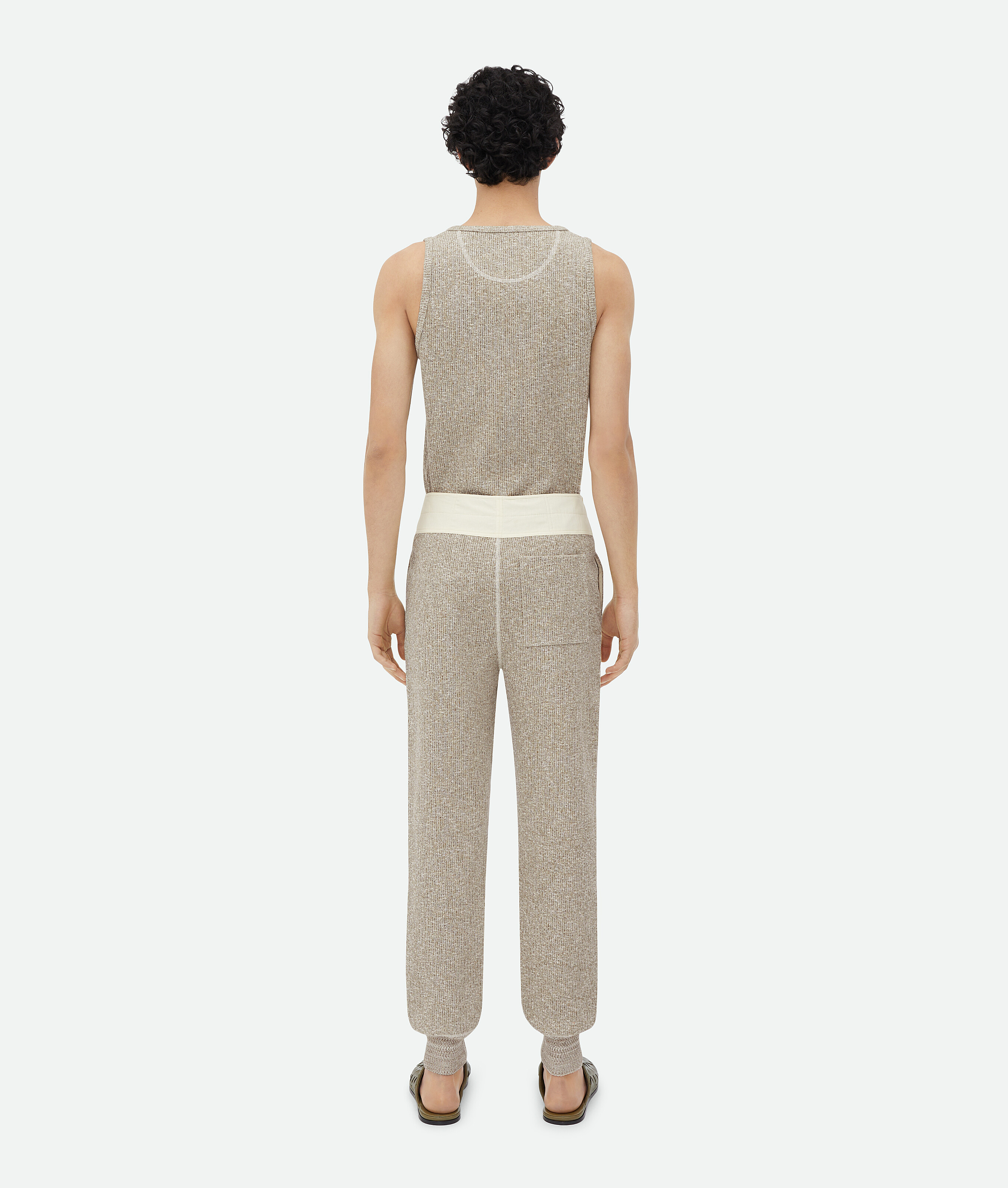 Shop Bottega Veneta Cotton Mouline Jersey Trousers In Beige