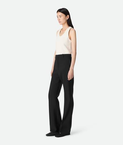 Pantalon évasé en laine légère