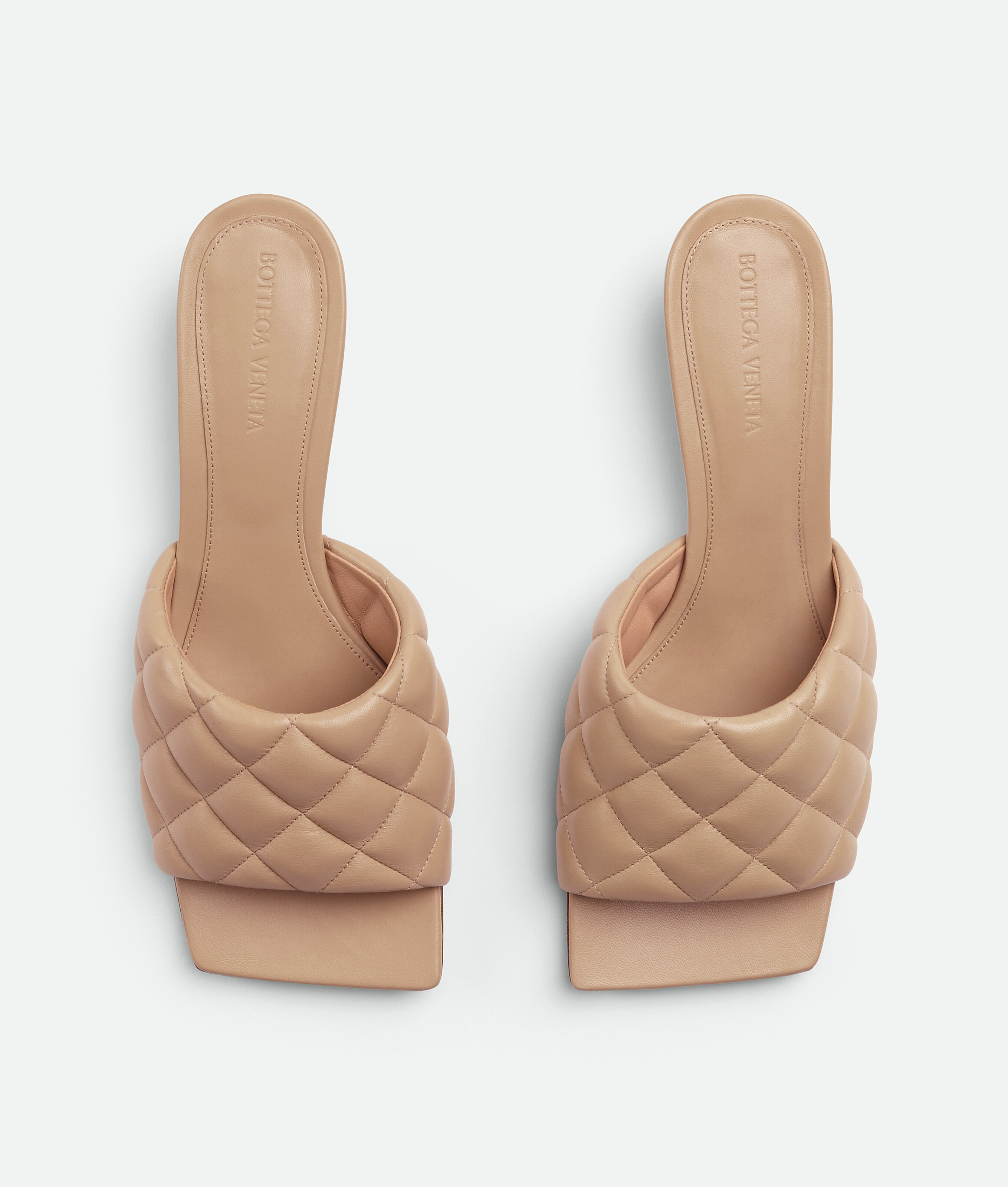 Bottega Veneta 45mm Padded Metallic Leather Sandals In Beige
