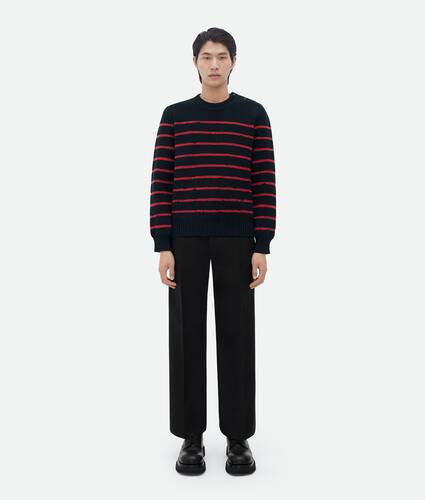 jacquard striped wool jumper