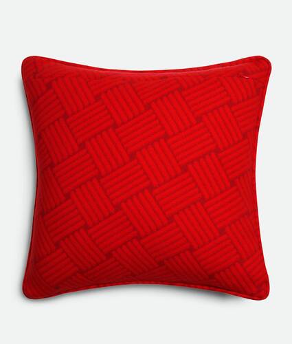 Cashmere Cushion With Intreccio Motif