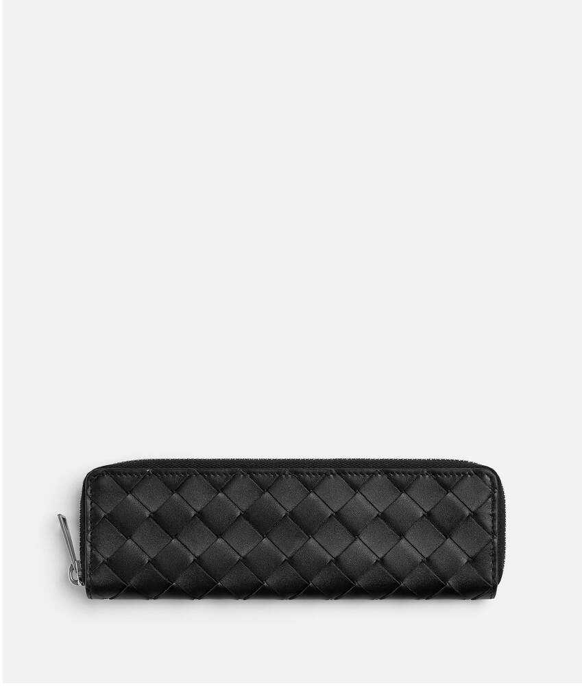 Bottega Veneta® Intrecciato Slim Pencil Case in Black. Shop online now.