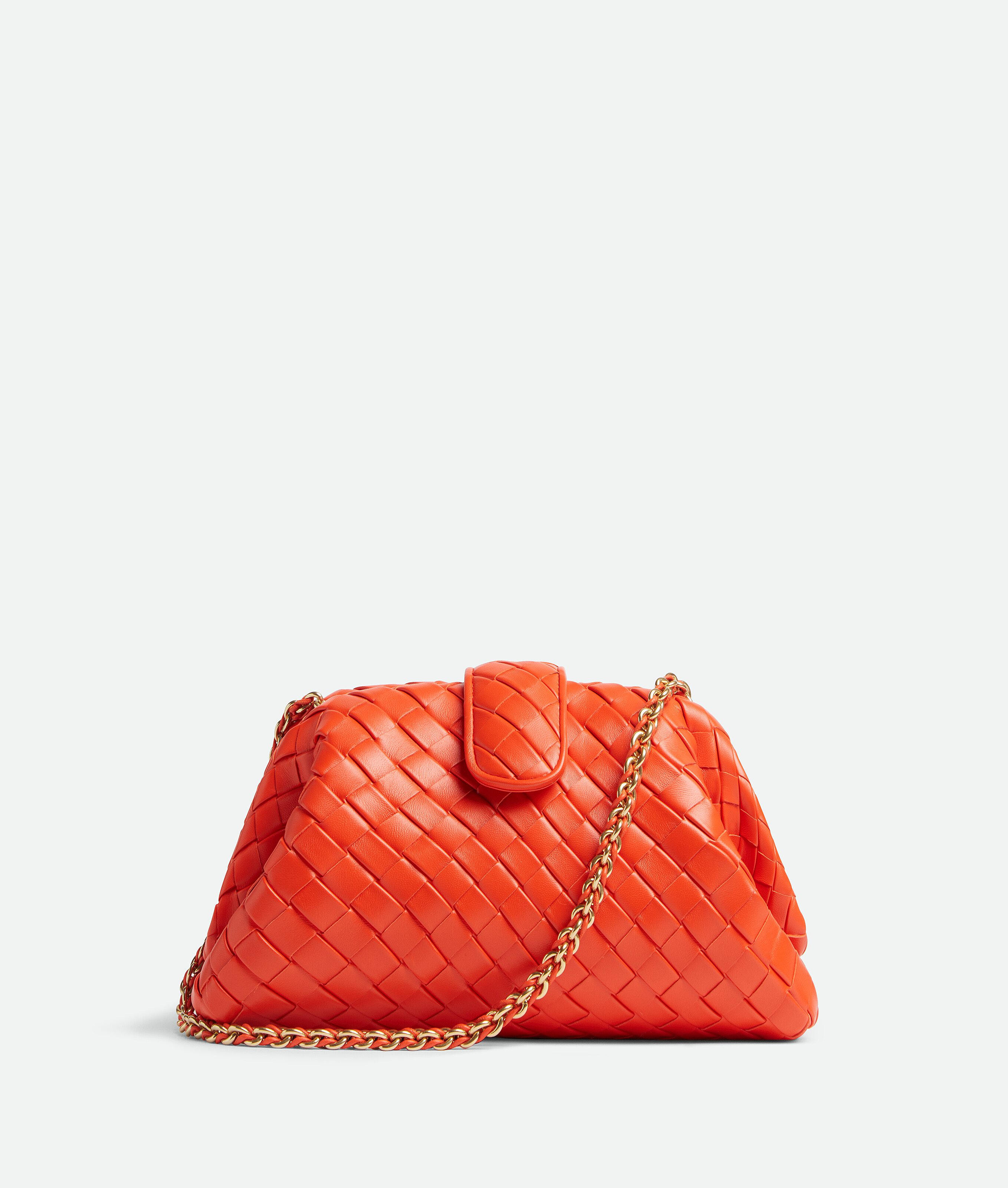 Shop Bottega Veneta Teen Lauren 1980 With Chain In Orange