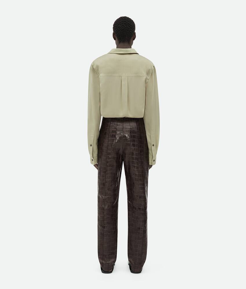 Display a large version of the product image 3 - Crocodile-Effect Leather Pants 