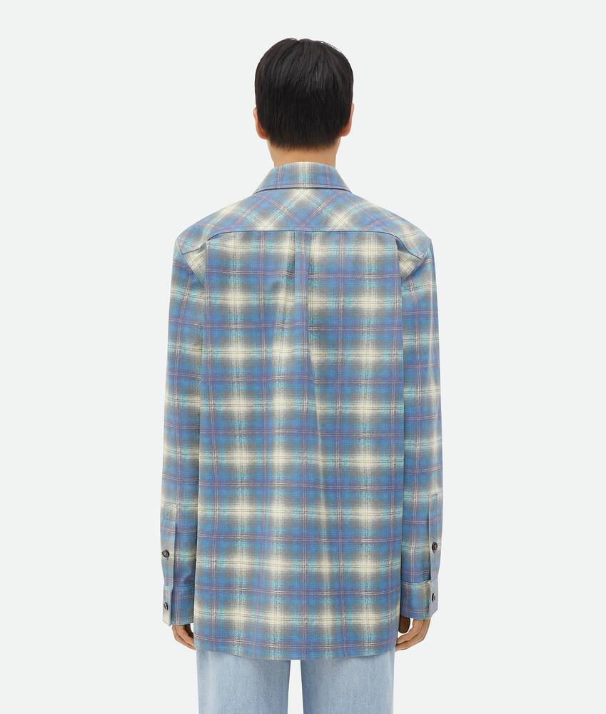 Display a large version of the product image 3 - Relaxed Fit Flannel-Printed Leather Shirt