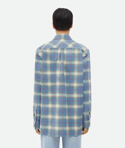 Relaxed Fit Flannel-Printed Leather Shirt