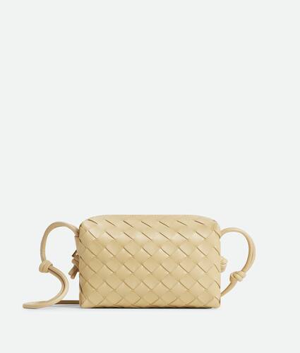 Bottega Veneta Loop Mini Leather Crossbody Bag In Gold/gold