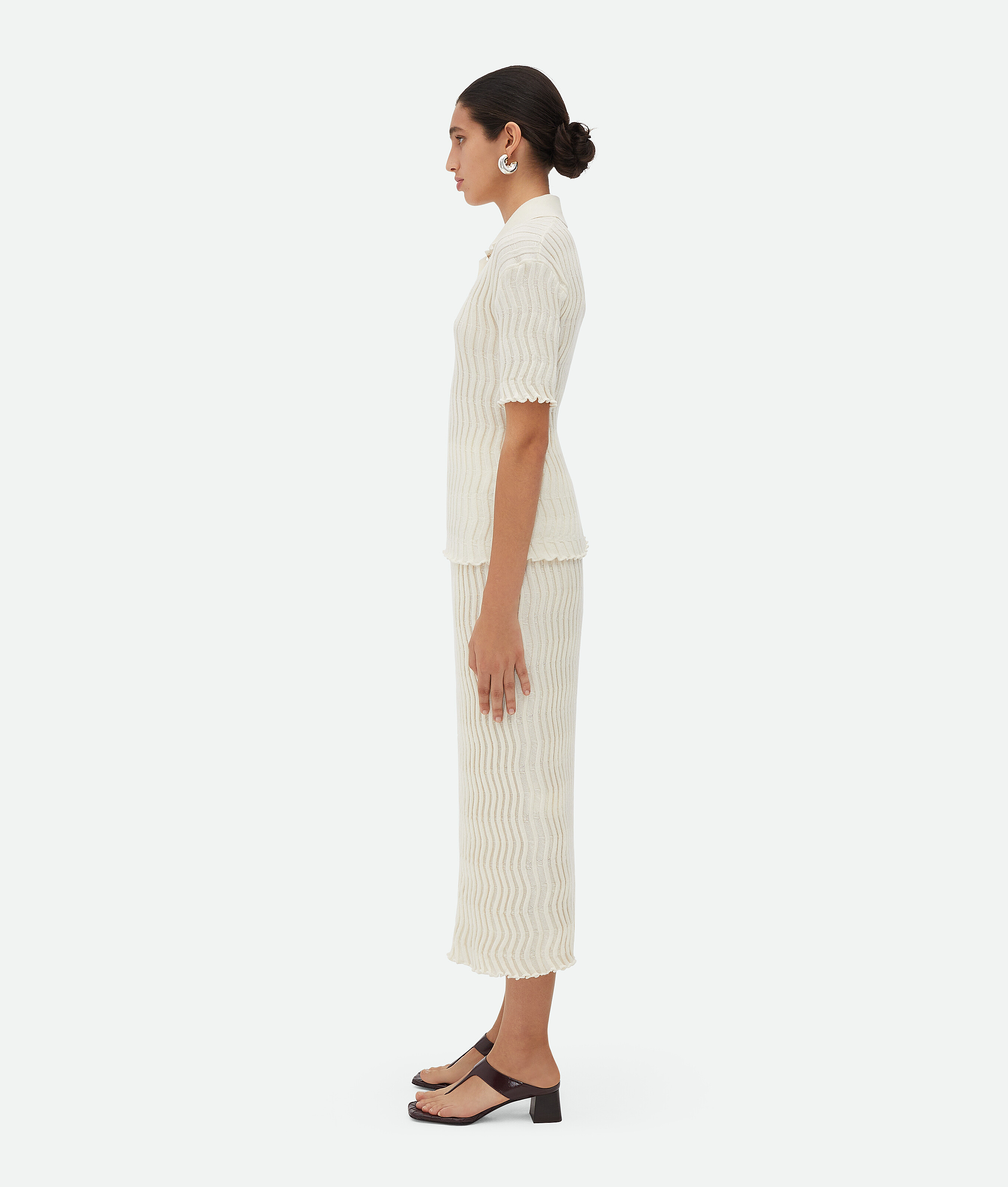Bottega Veneta Gerippter Wollrock In String