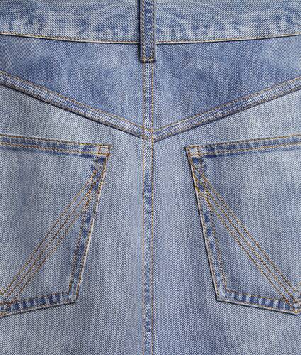 Jeans-Midirock Aus Bedrucktem Leder