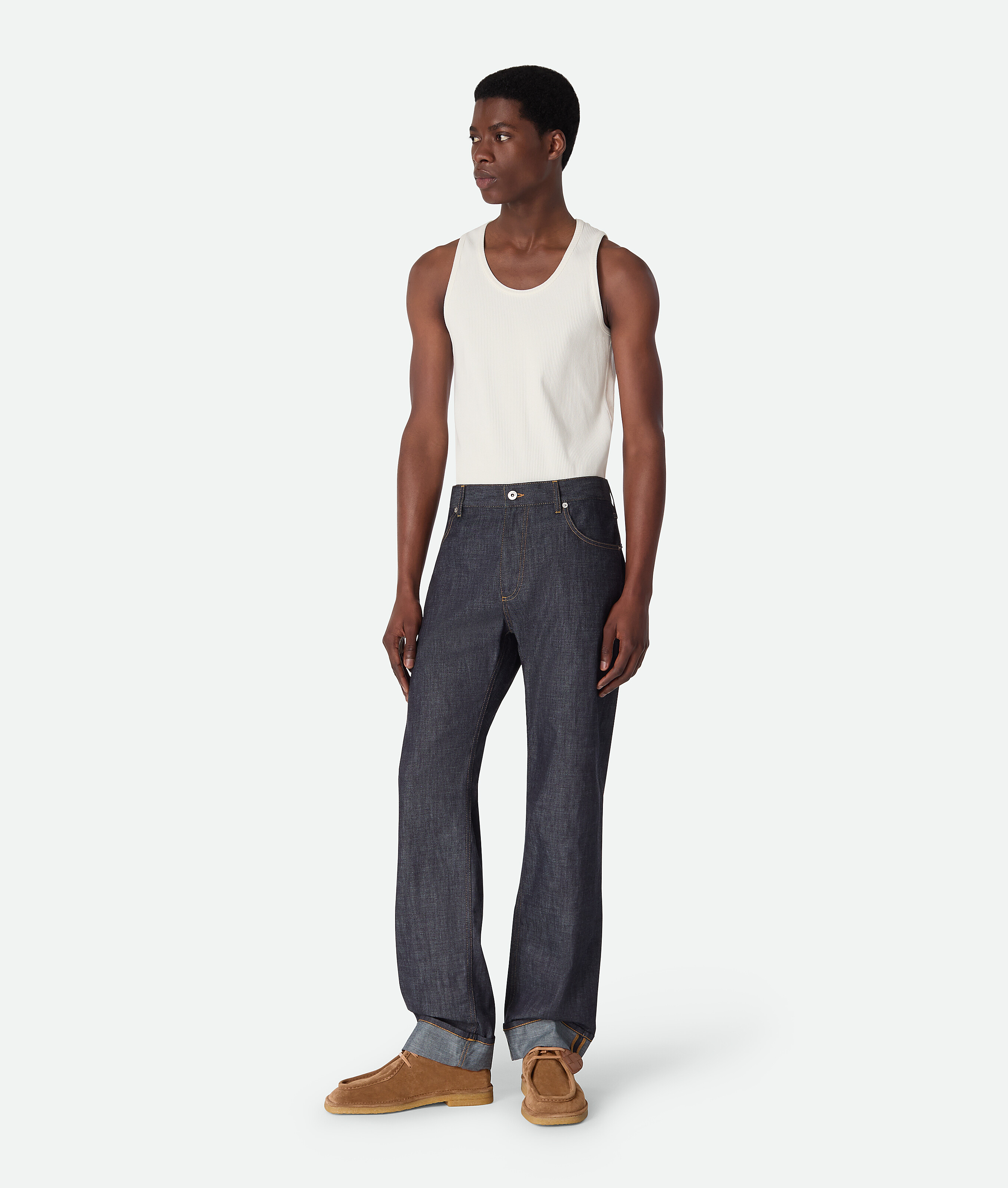 Bottega Veneta Rinsed Indigo Wide Leg Jeans - Blue - Man - 48 - Cotton
