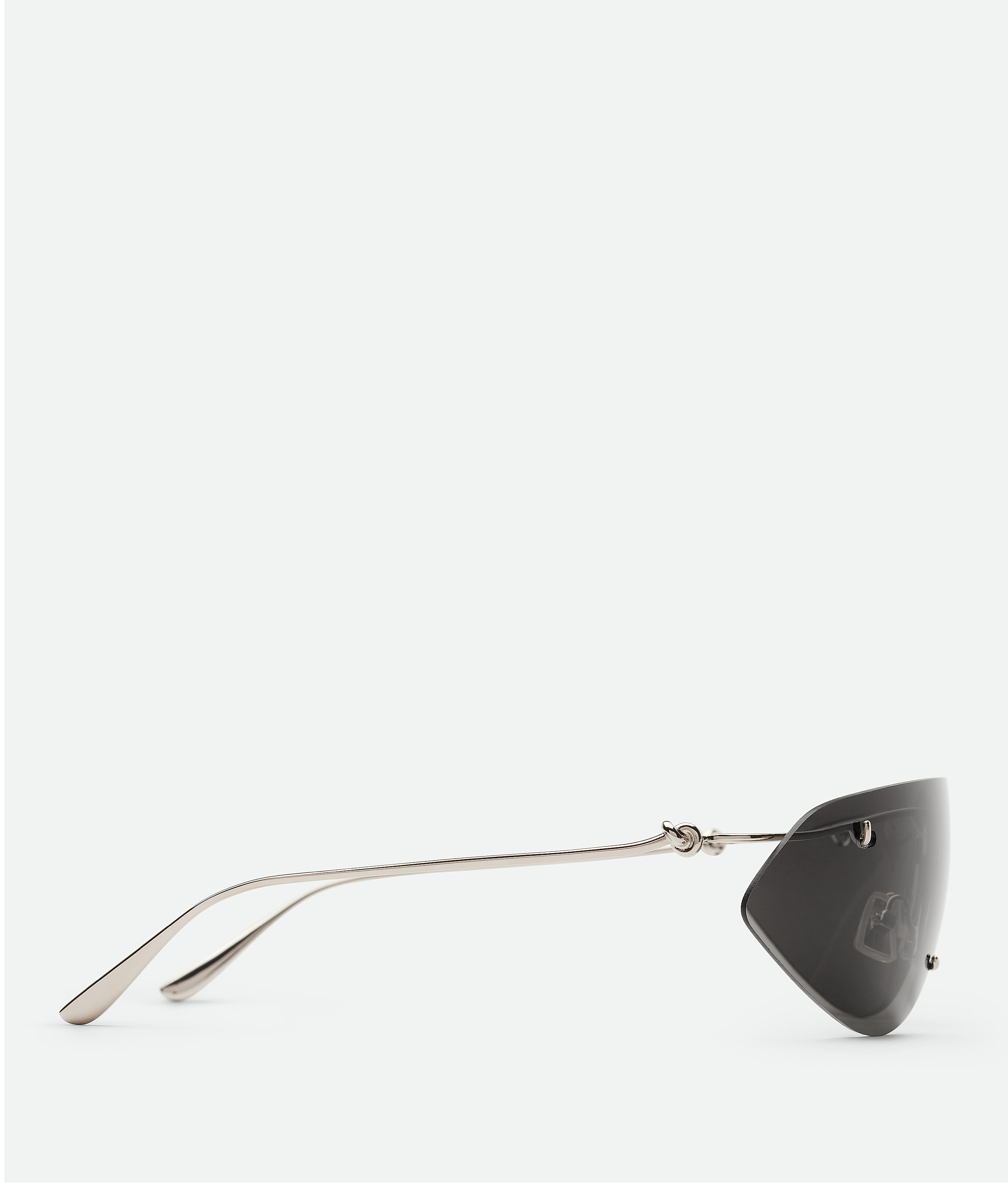 Shop Bottega Veneta Knot Shield Sunglasses In Grey