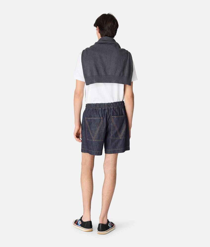 Display a large version of the product image 3 - Rinsed Indigo Denim Shorts