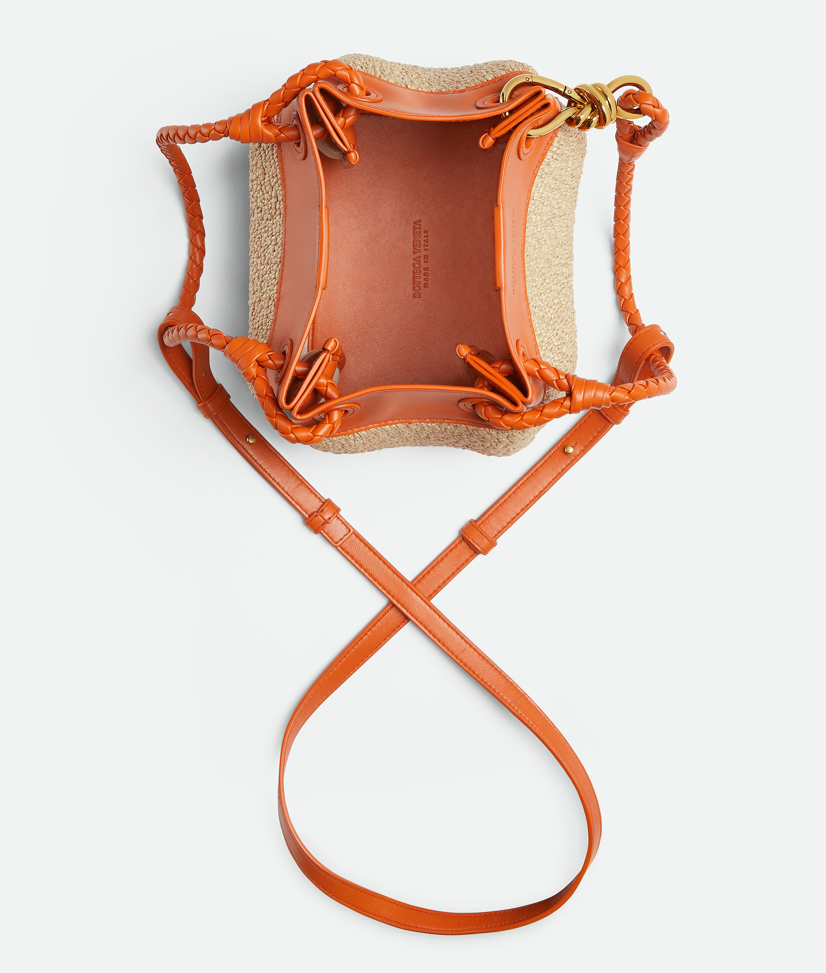 Shop Bottega Veneta Small Parachute In Natural/burned Orange