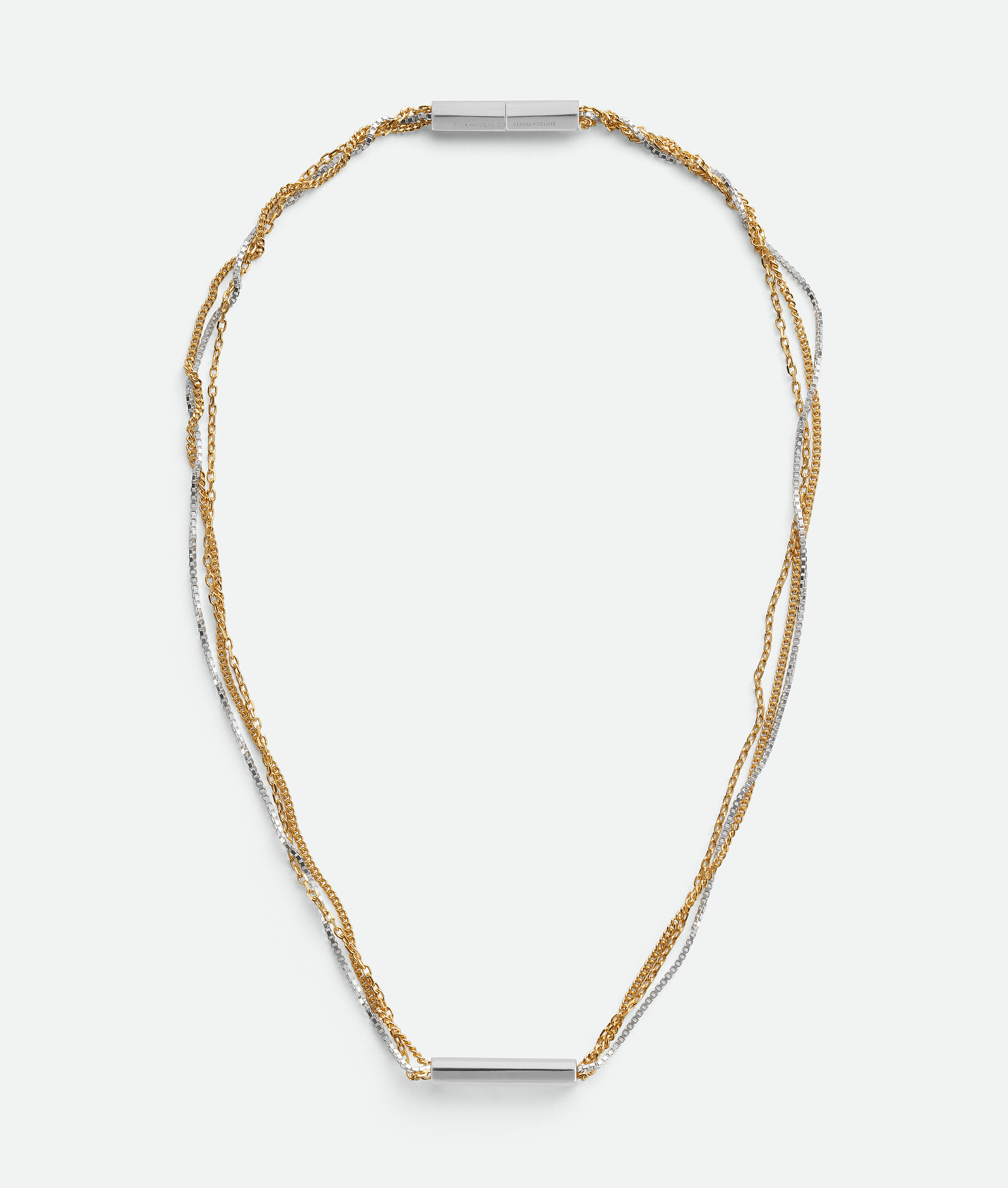 Bottega Veneta Detail Chain Necklace - Silver/yellow Gold - Man
