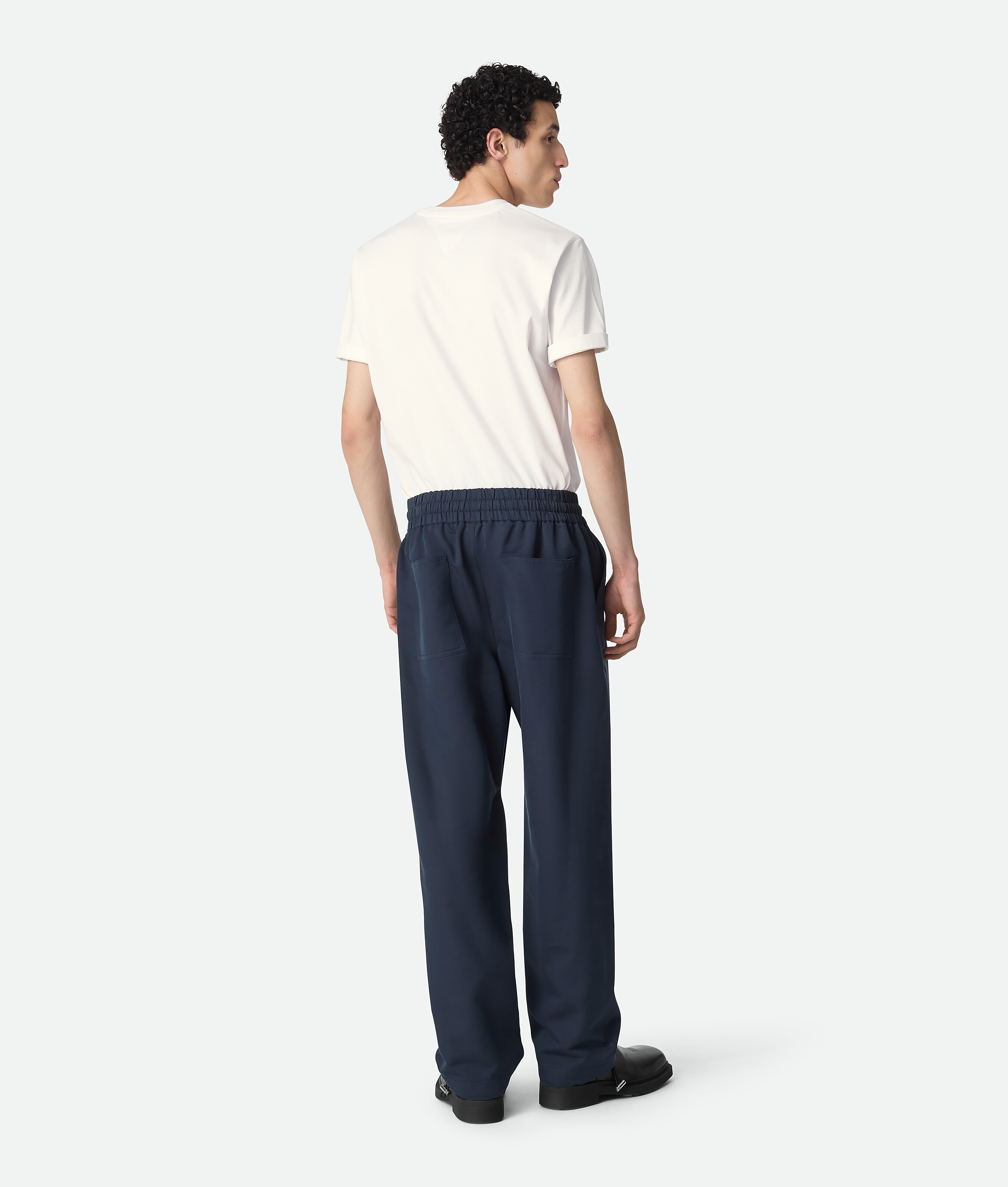 Bottega Veneta Pantalon En Sergé De Coton Et Soie In Black