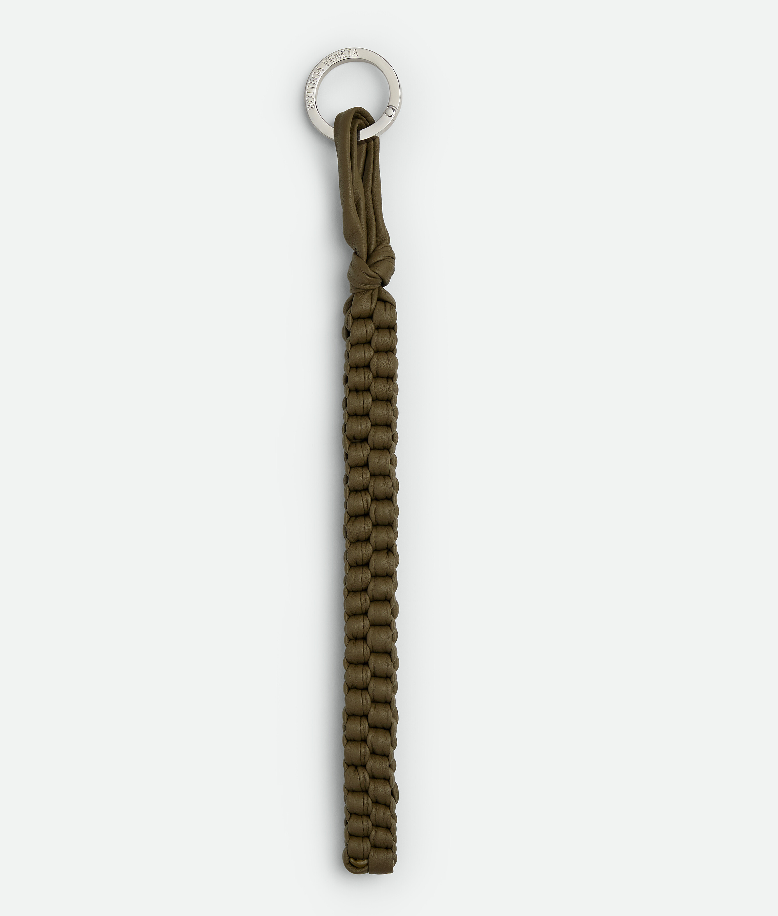 Bottega Veneta Intreccio Rope Long Key Ring In Brown
