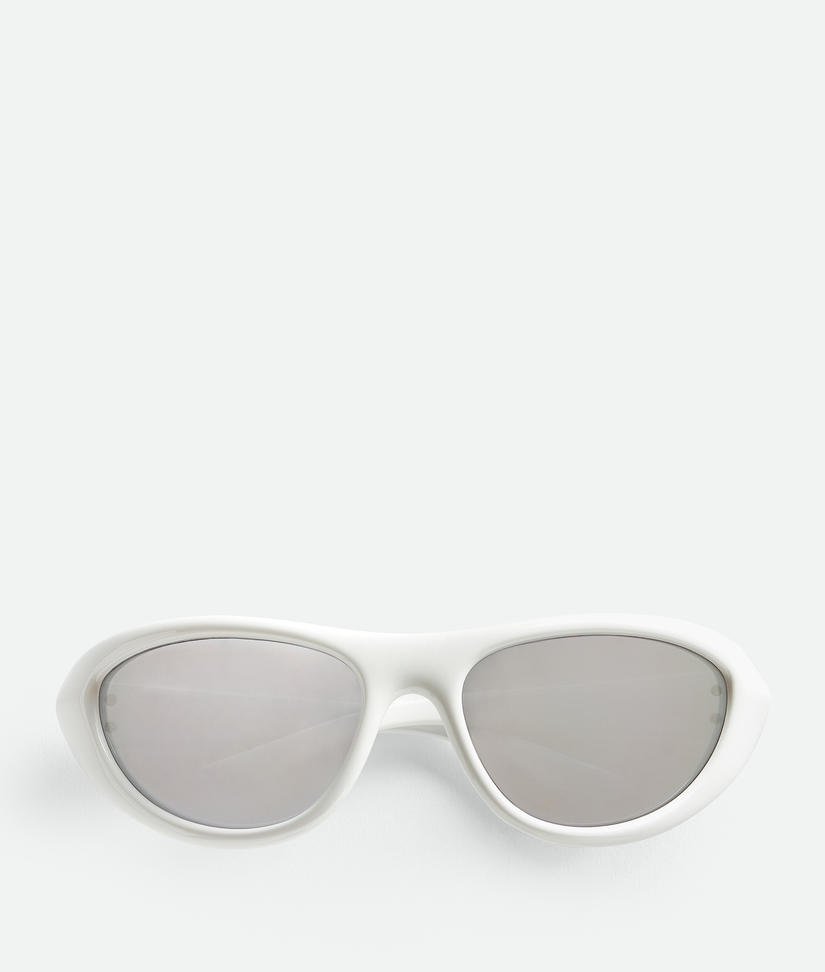 Bottega Veneta Curve Sporty Cat Eye Injected Acetate Sunglasses In White