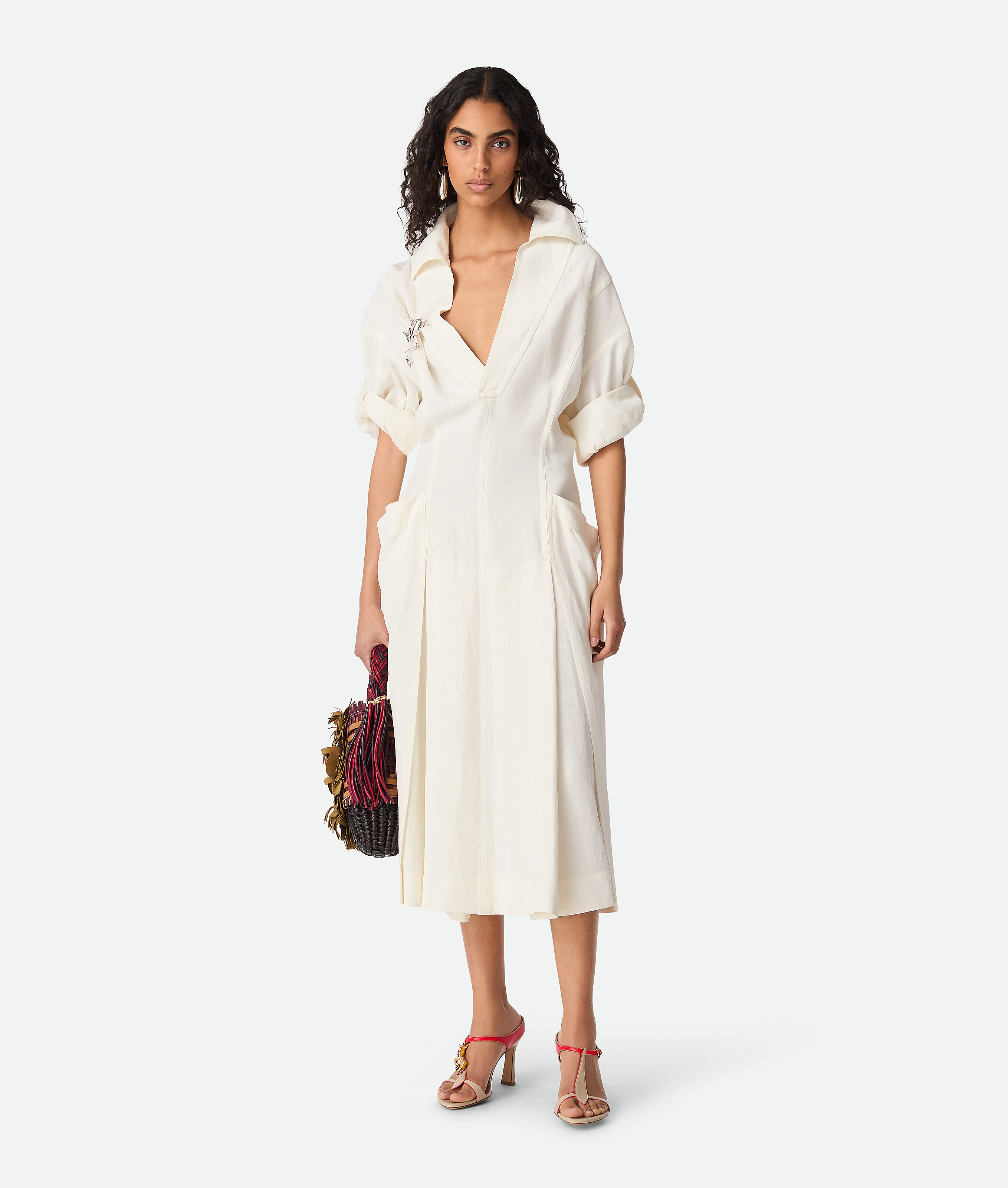 BOTTEGA VENETA ROBE EN VISCOSE ET LIN 
