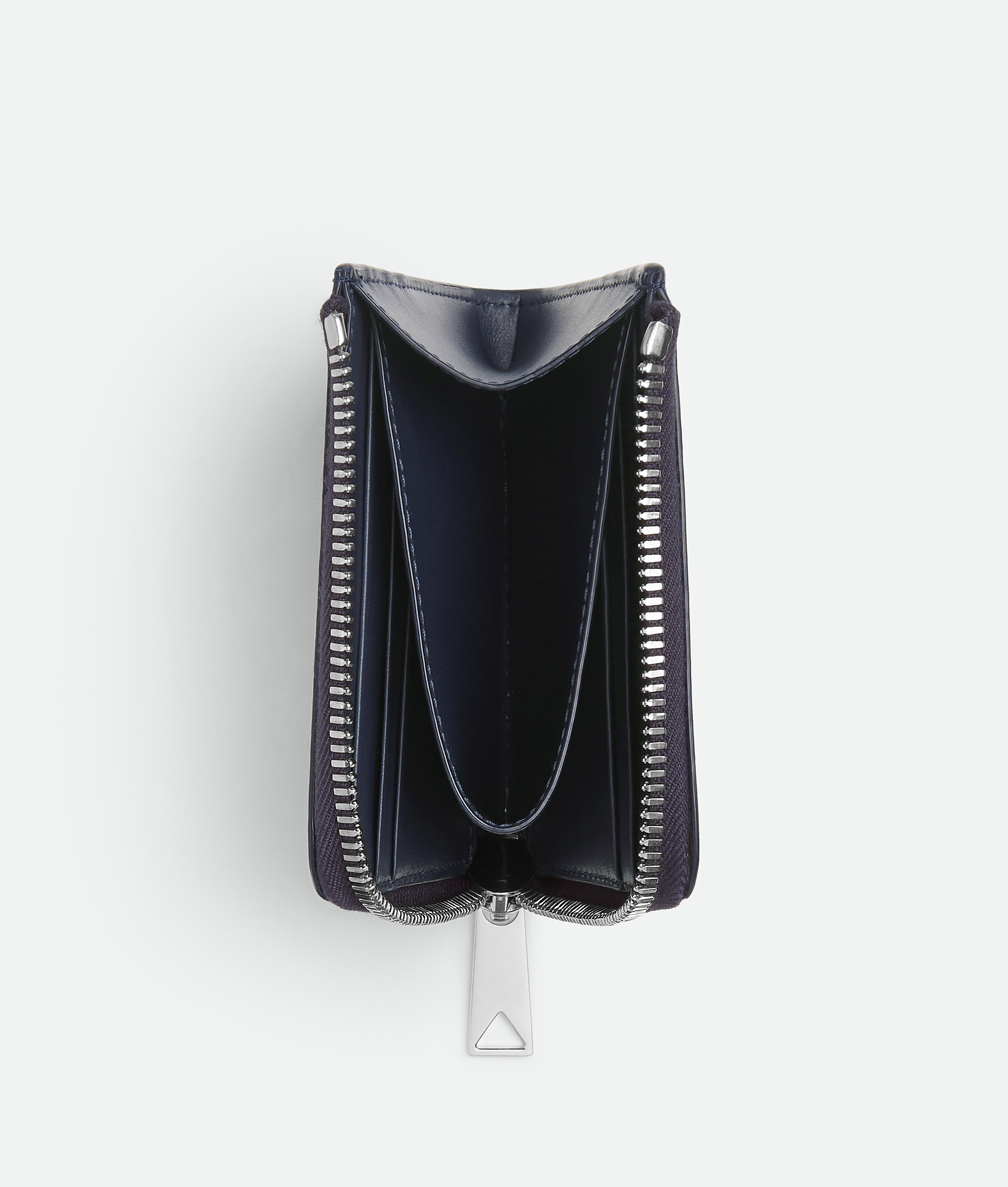 Bottega Veneta Intrecciato Stamp Square Zip Around Wallet In Abyss