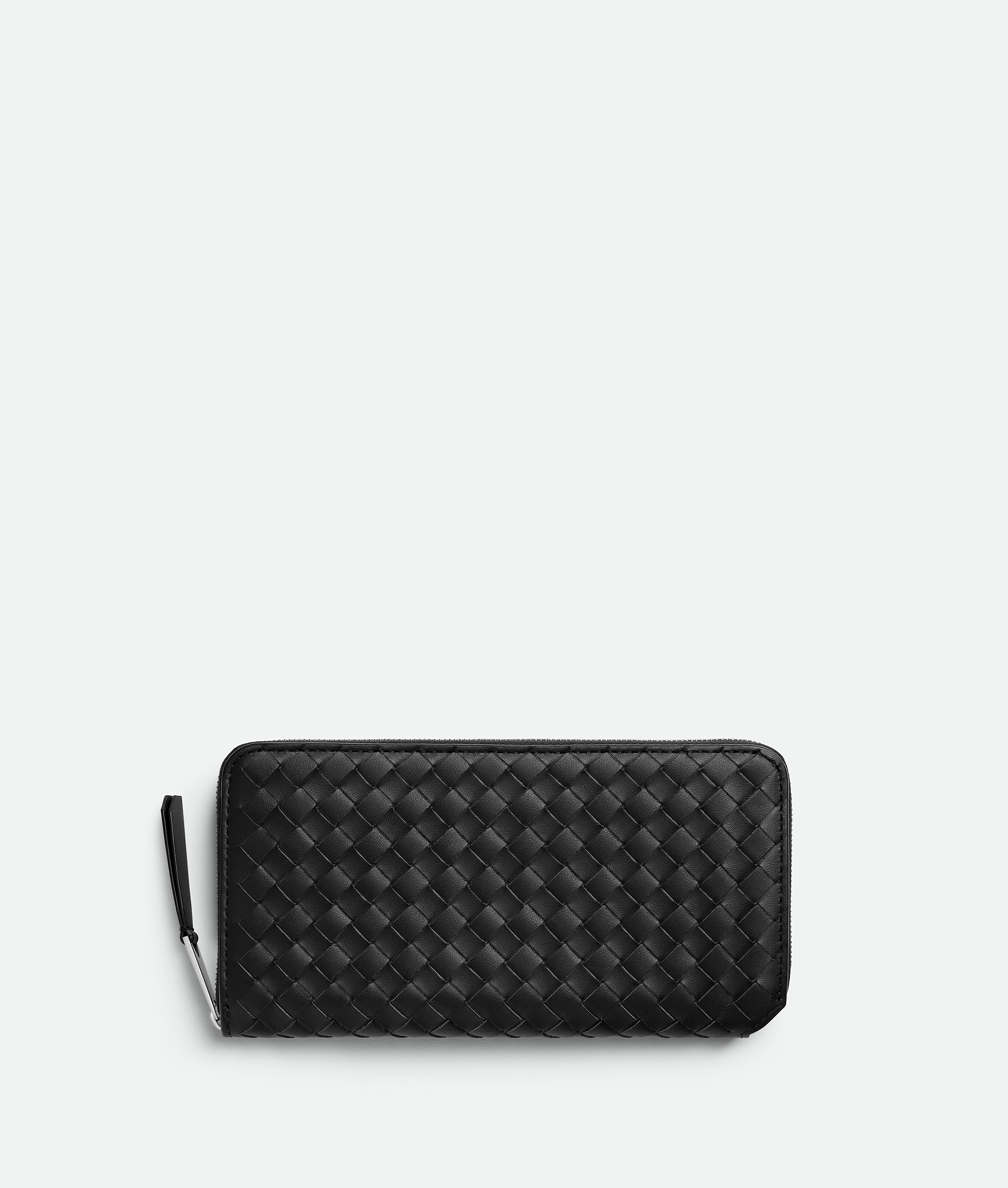 Bottega Veneta Intrecciato Piccolo Zip Around Wallet - Black - Man