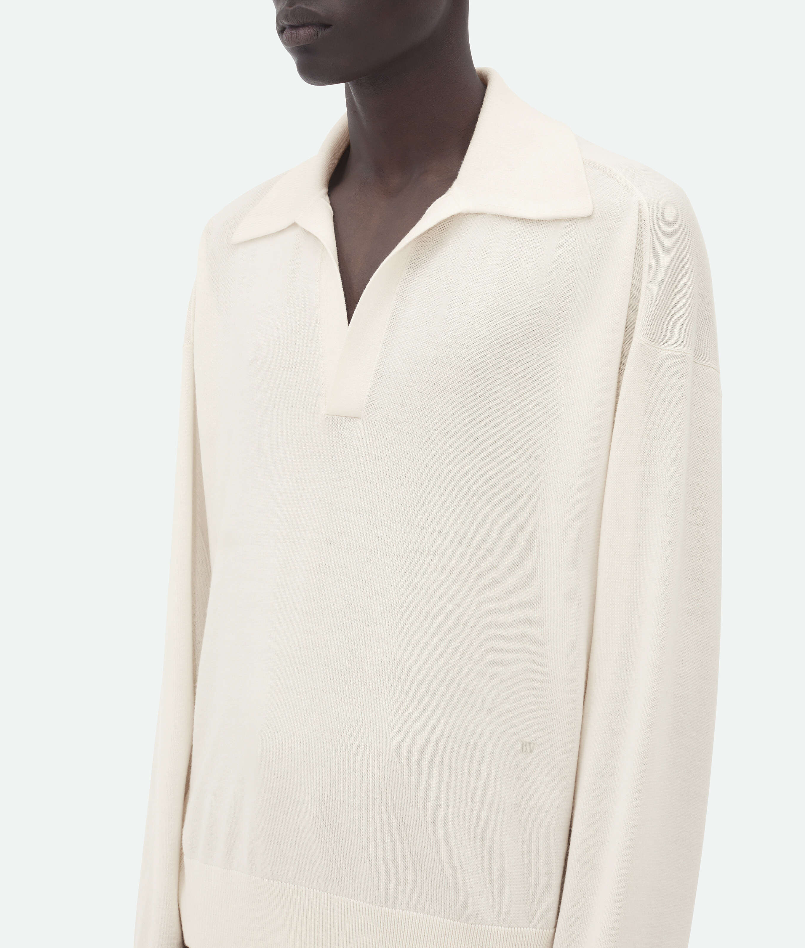 Bottega Veneta Light Wool Polo In White