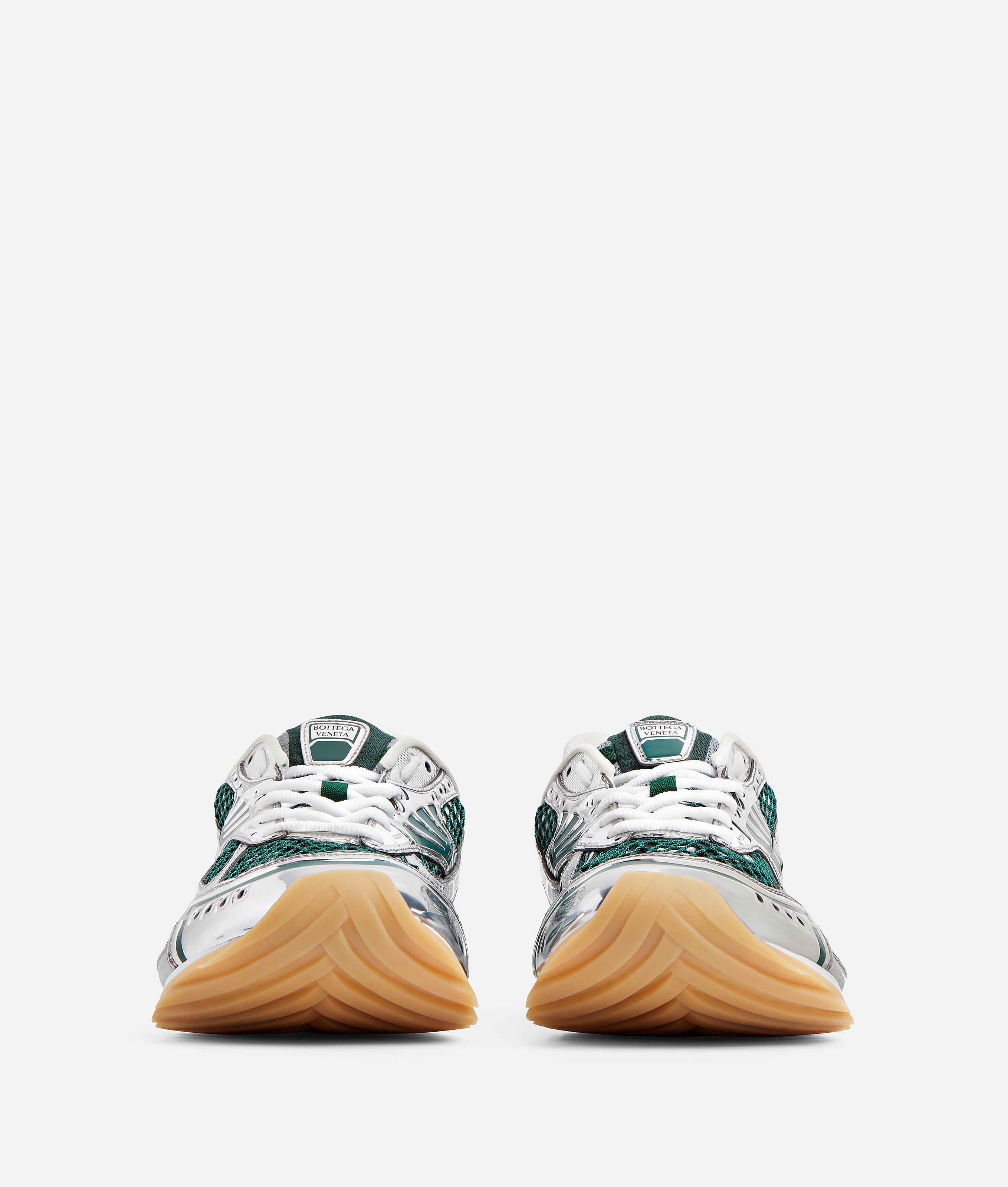 Bottega Veneta Men Orbit Sneaker Technical Fishnet In Green
