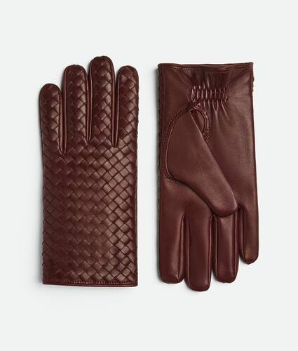 Afficher une grande image du produit 1 - Gants en cuir Intrecciato