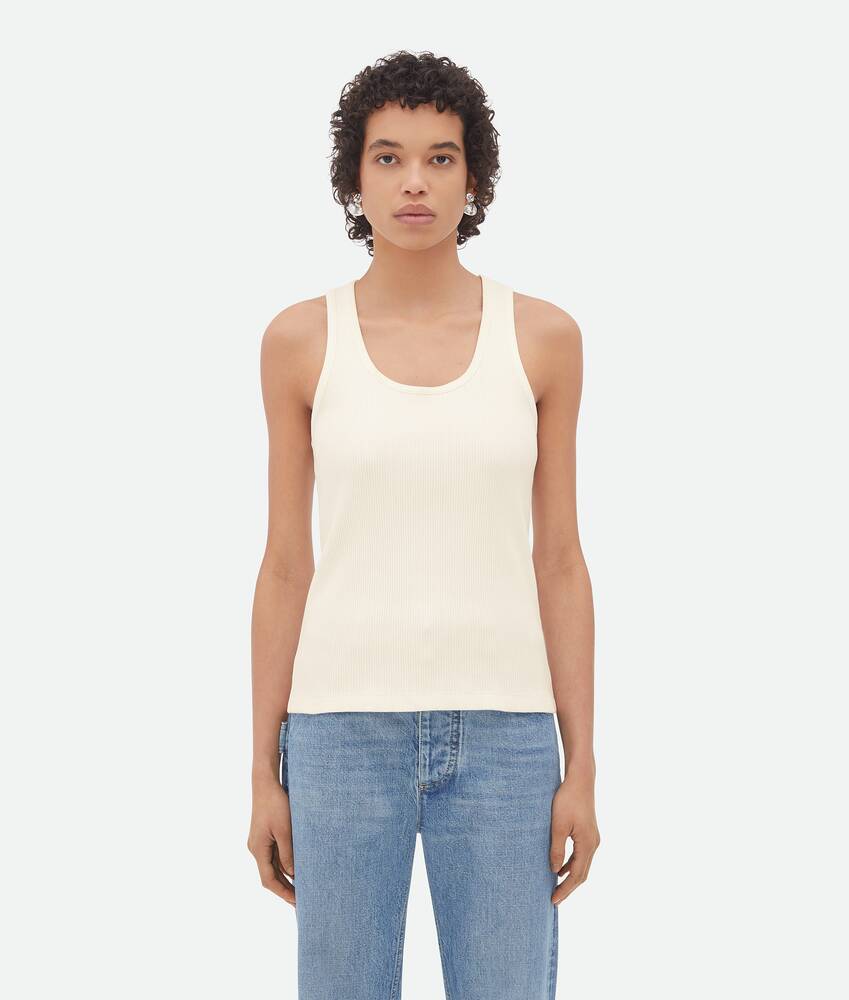 Display a large version of the product image 1 - Compact Cotton Rib Jersey Tank Top