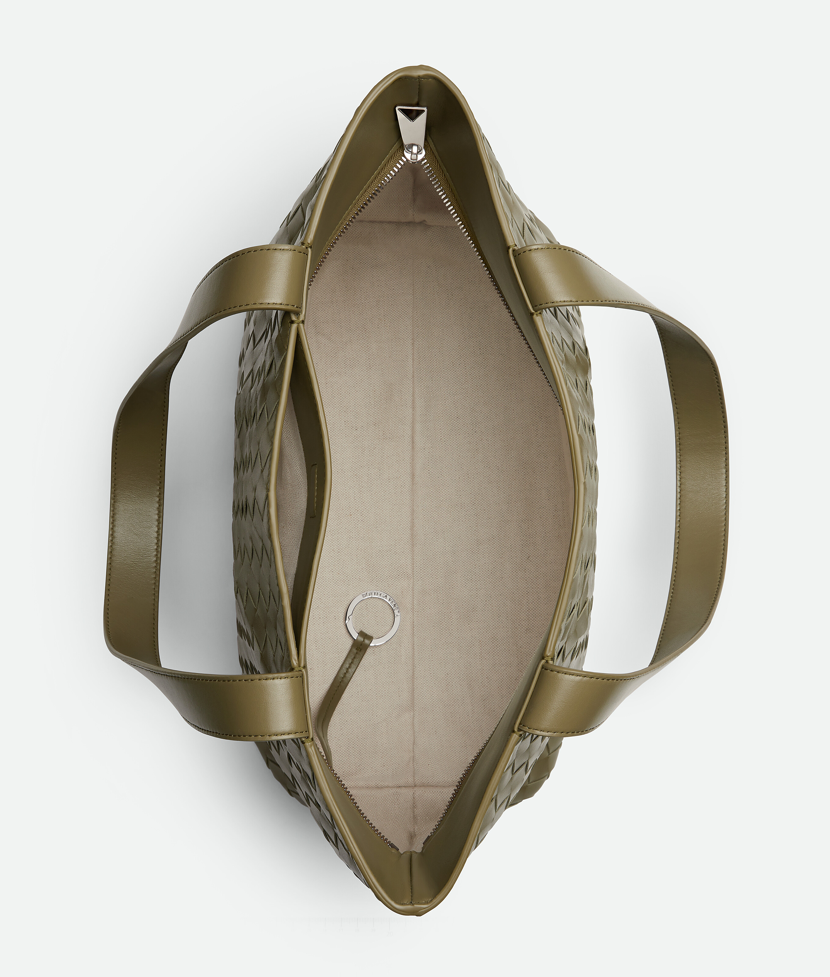 Bottega Veneta Small Intrecciato Zipped Tote In Algae