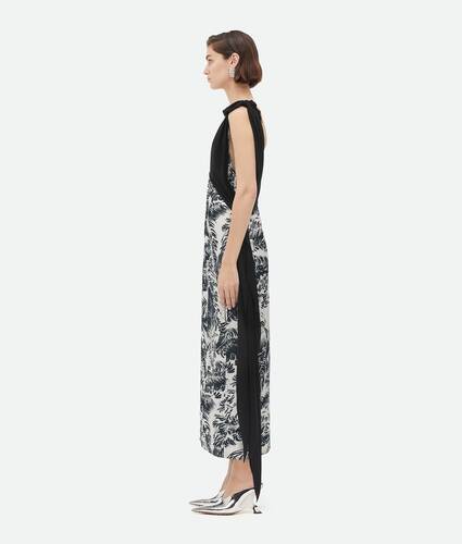 Printed Silk Long Dress