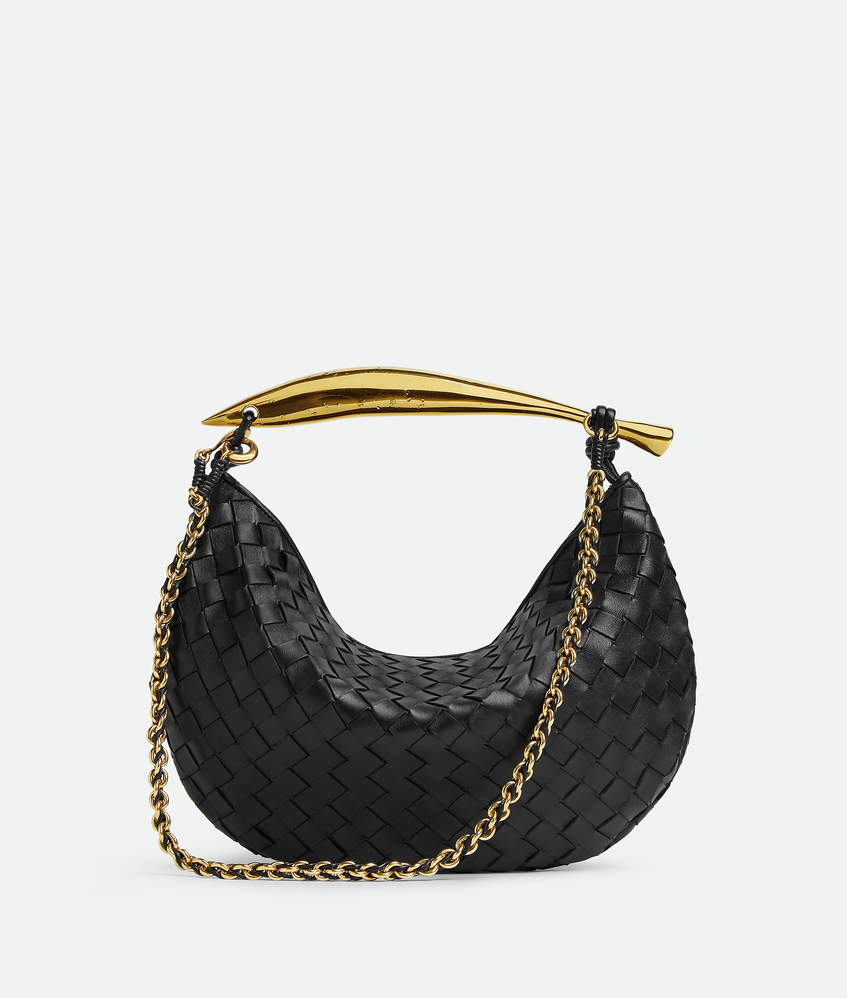 Shop Bottega Veneta Sardine With Chain In Black