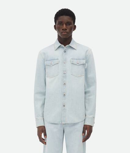 Surchemise en denim ultra-décoloré