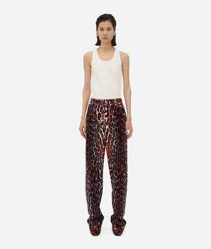 Leopard Print Shearling Trousers