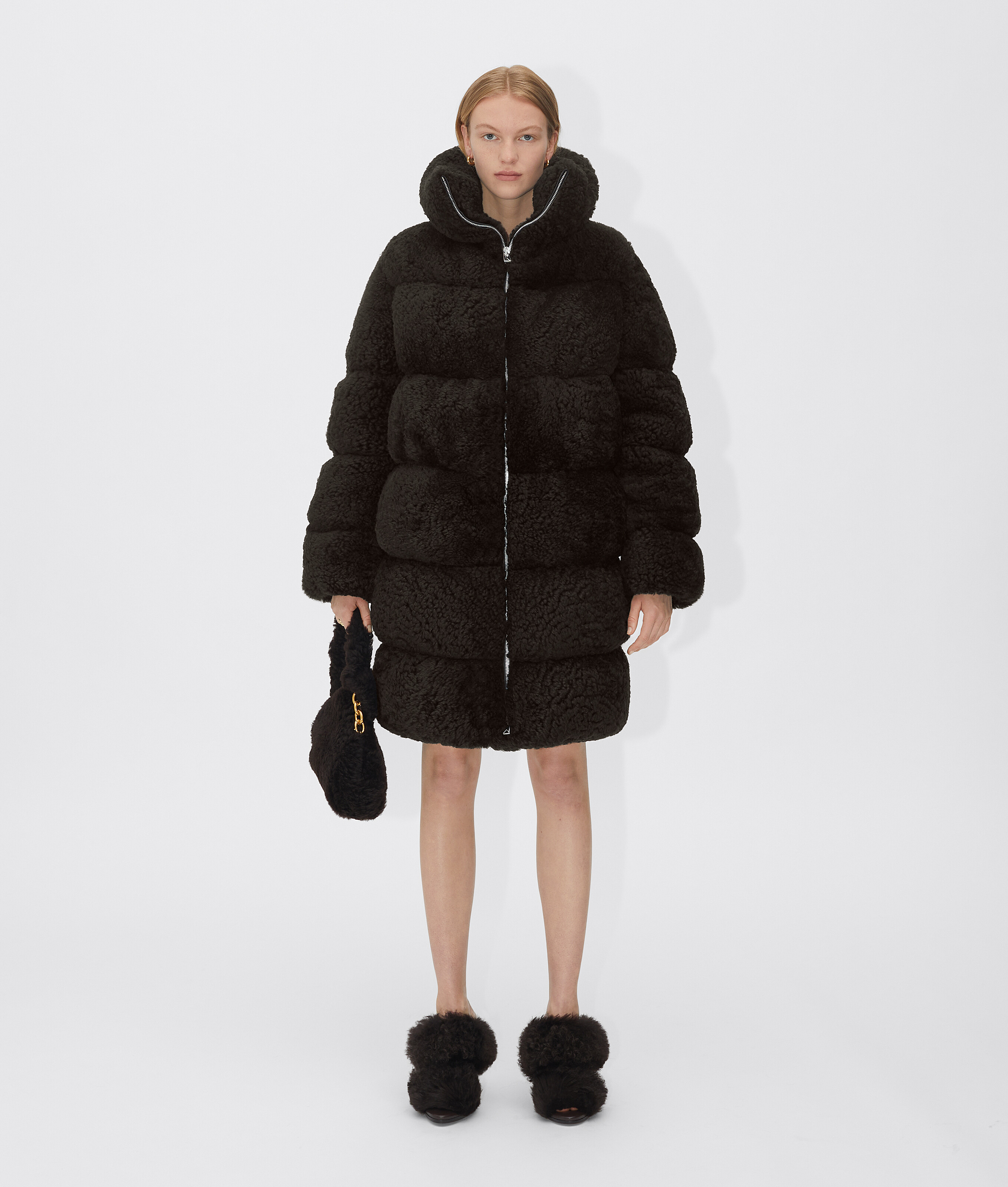 bottega veneta shearling coat