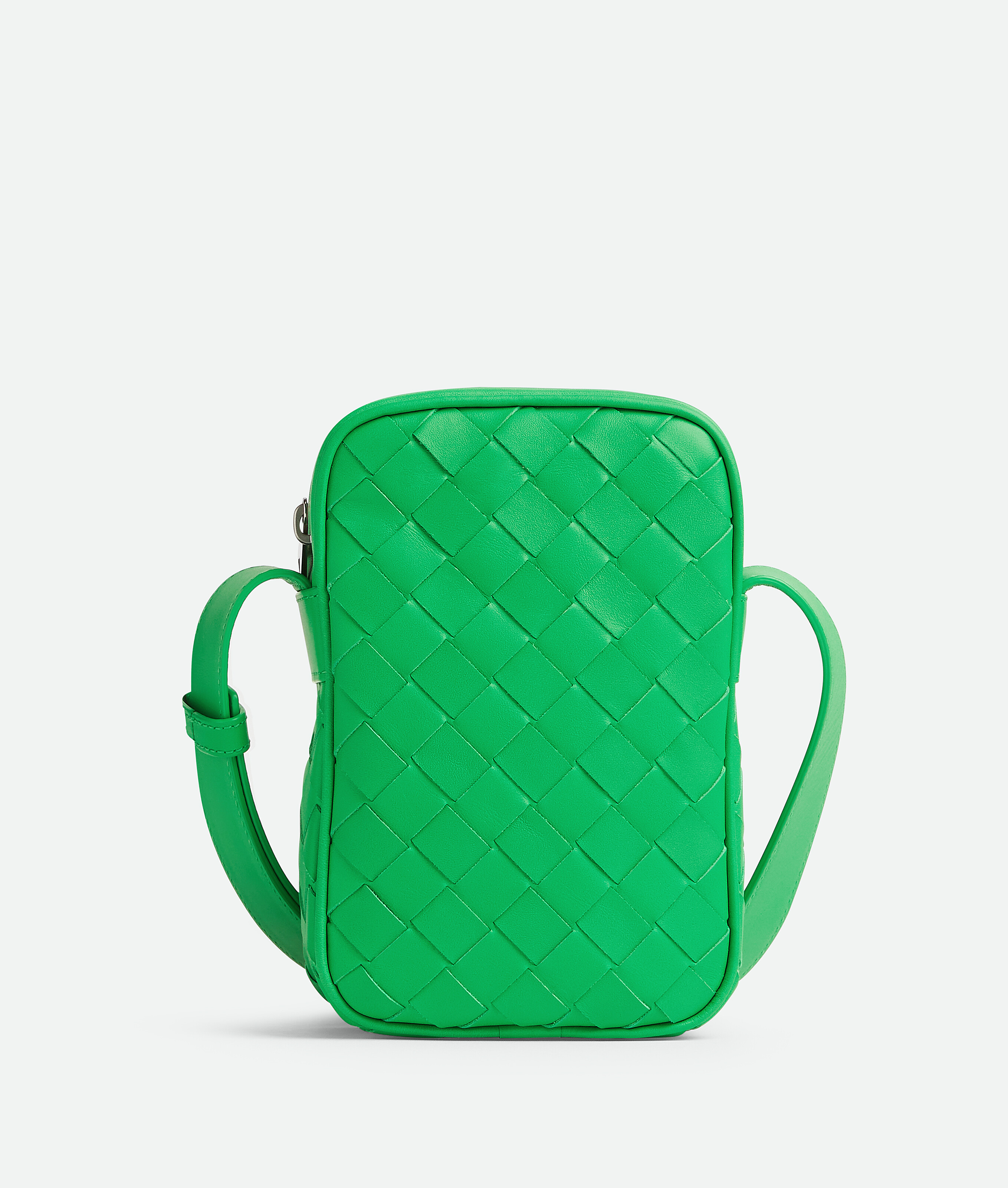 Bottega Veneta Parakeet Green Leather Mini Loop Camera Crossbody Bag