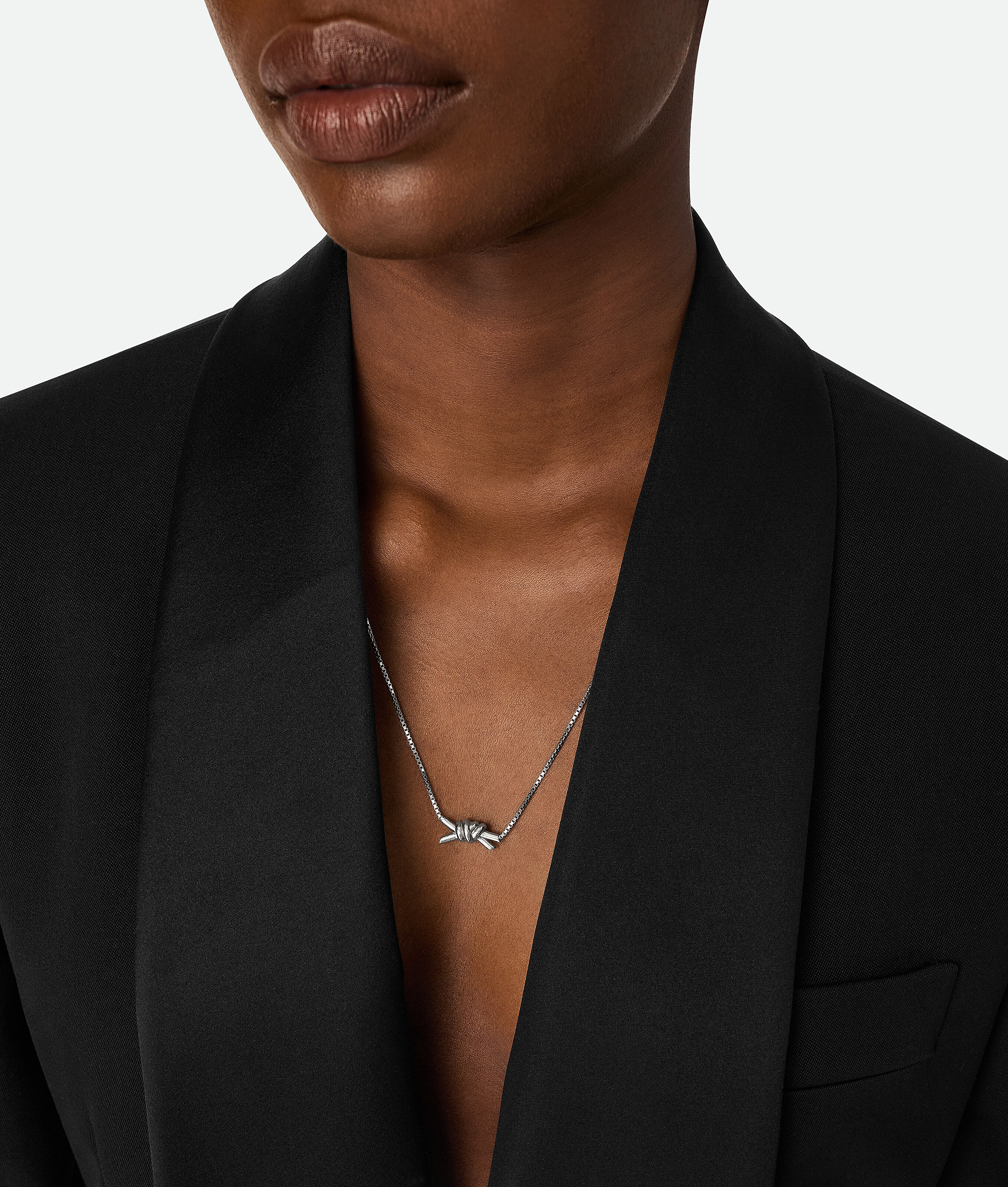 Bottega Veneta Knot Necklace - Silver - Woman